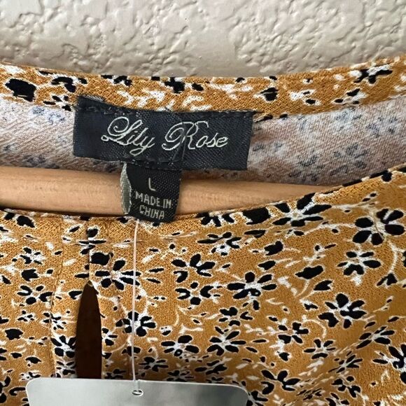 NWT Lily Rose Yellow Floral Wrap Dress Junior Large - Picture 3 of 6